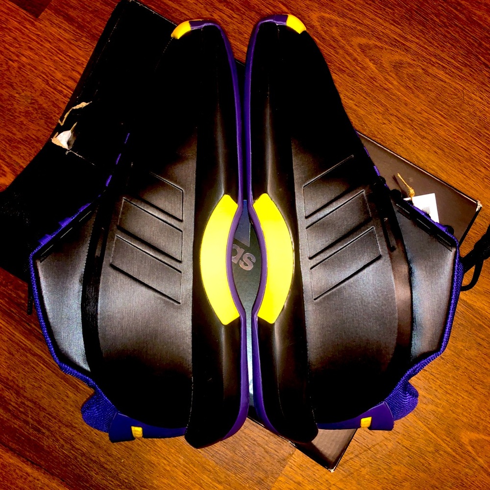 Adidas CRAZY 1 Basketball Shoe - size 13 Black/Purple&Gold